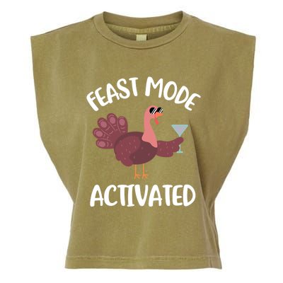 Thanksgiving Feast Mode Cool Gift Trot Turkey Martini Gift Garment-Dyed Women's Muscle Tee