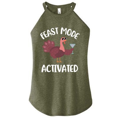 Thanksgiving Feast Mode Cool Gift Trot Turkey Martini Gift Women's Perfect Tri Rocker Tank