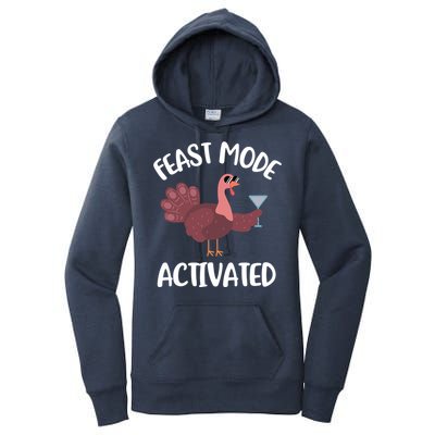 Thanksgiving Feast Mode Cool Gift Trot Turkey Martini Gift Women's Pullover Hoodie