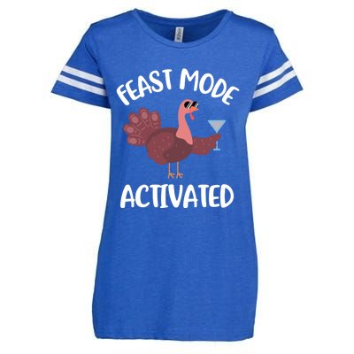 Thanksgiving Feast Mode Cool Gift Trot Turkey Martini Gift Enza Ladies Jersey Football T-Shirt