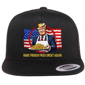 Trump Funny Make Fries Great Again Flat Bill Trucker Hat