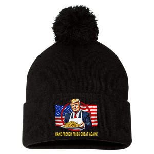 Trump Funny Make Fries Great Again Pom Pom 12in Knit Beanie