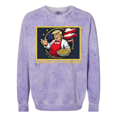 Trump Funny Make Fries Great Again Colorblast Crewneck Sweatshirt