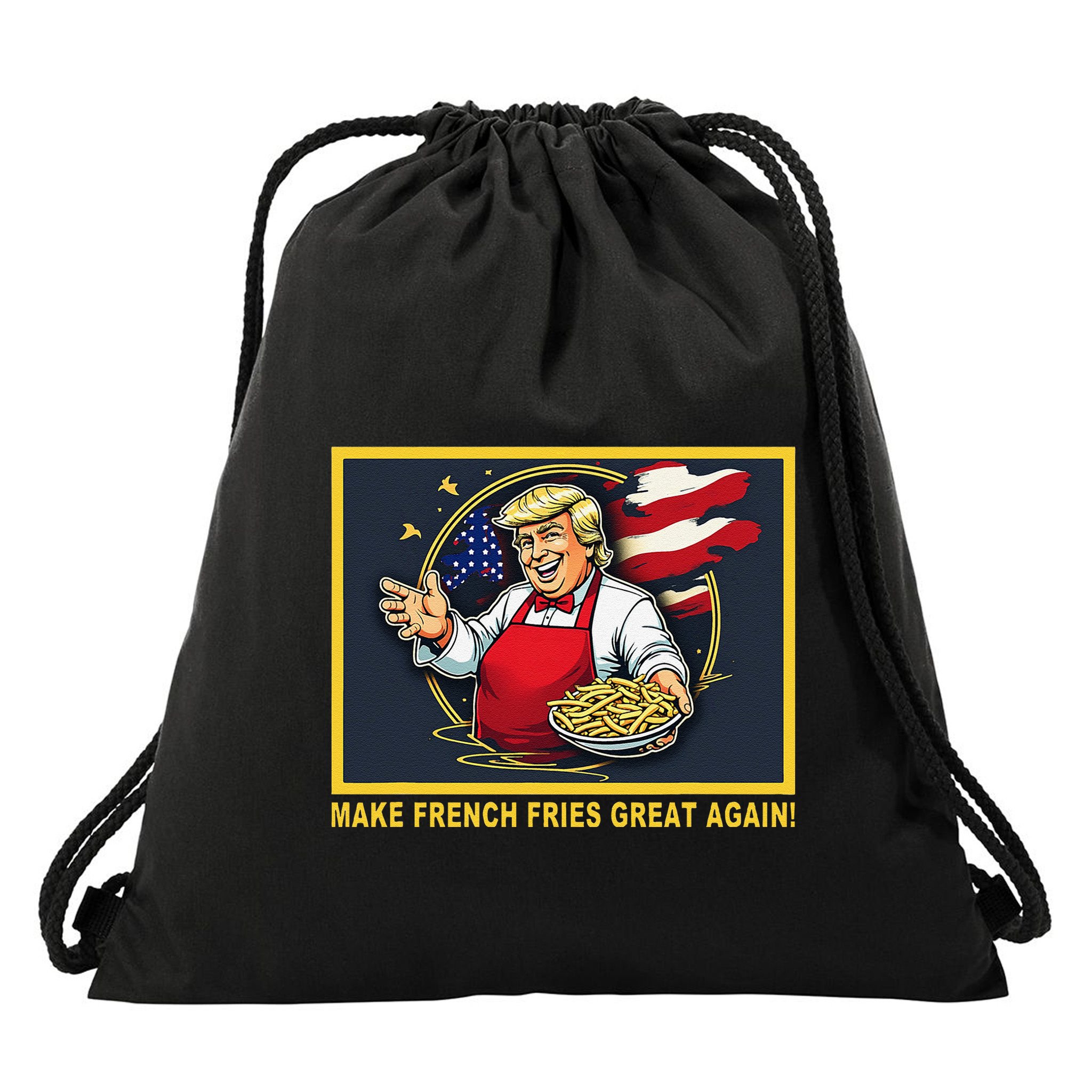 Trump Funny Make Fries Great Again Drawstring Bag