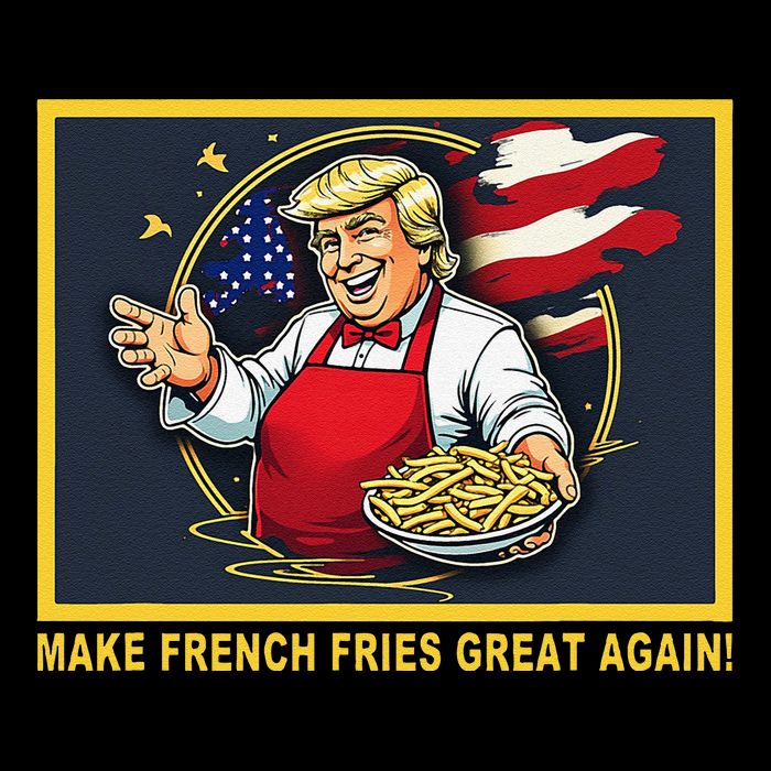 Trump Funny Make Fries Great Again Drawstring Bag