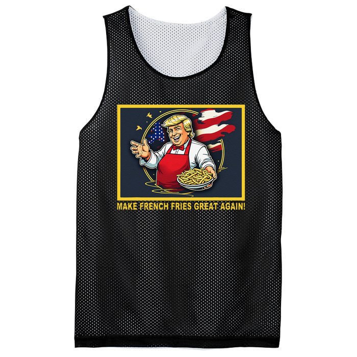 Trump Funny Make Fries Great Again Mesh Reversible Basketball Jersey Tank