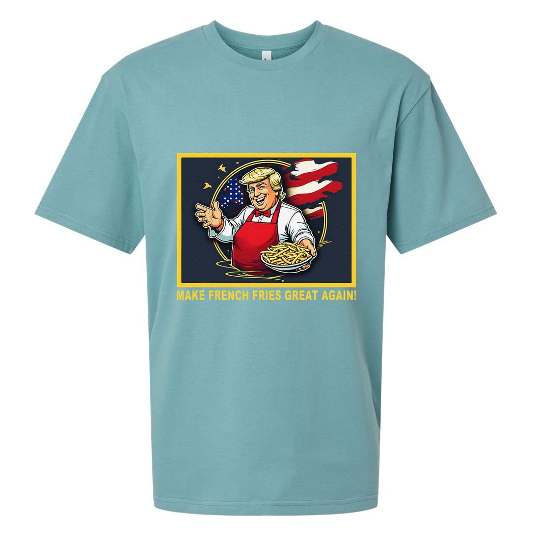 Trump Funny Make Fries Great Again Sueded Cloud Jersey T-Shirt