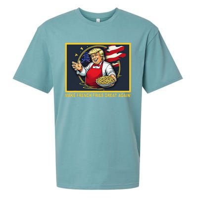 Trump Funny Make Fries Great Again Sueded Cloud Jersey T-Shirt