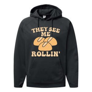 Thanksgiving Family Matching Outfit They See Me Rollin Performance Fleece Hoodie