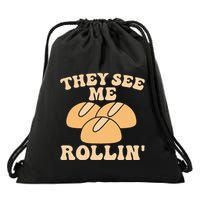 Thanksgiving Family Matching Outfit They See Me Rollin Drawstring Bag