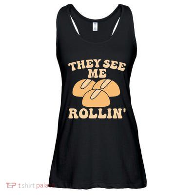 Thanksgiving Family Matching Outfit They See Me Rollin Ladies Essential Flowy Tank