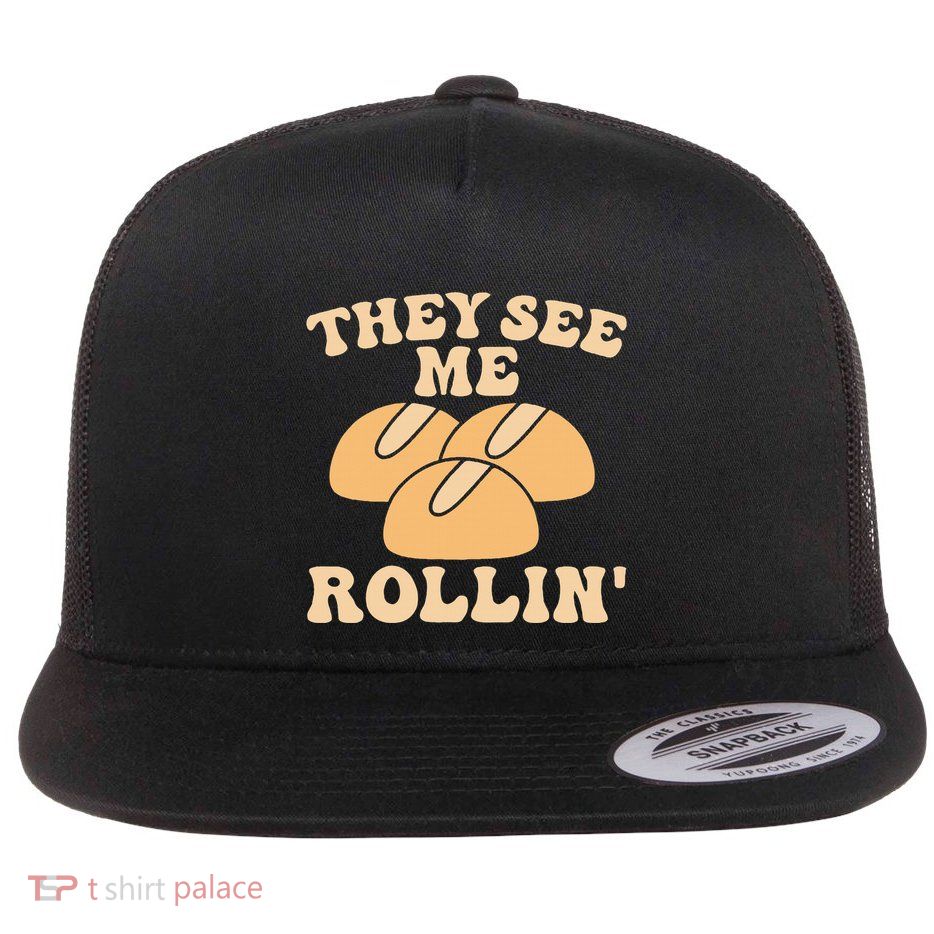 Thanksgiving Family Matching Outfit They See Me Rollin Flatbill Hat
