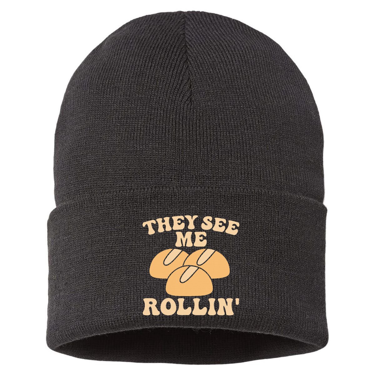 Thanksgiving Family Matching Outfit They See Me Rollin Sustainable Knit Beanie