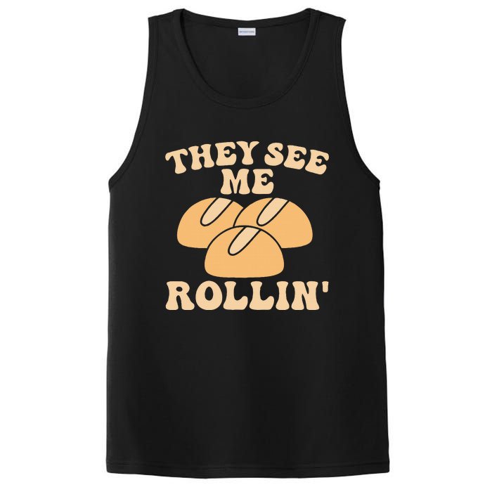 Thanksgiving Family Matching Outfit They See Me Rollin PosiCharge Competitor Tank