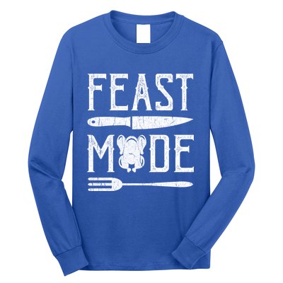 Turkey Feast Mode Gift Retro Vintage Funny Thanksgiving Day Gift Long Sleeve Shirt