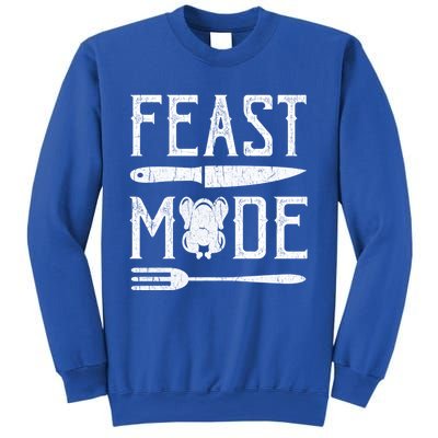 Turkey Feast Mode Gift Retro Vintage Funny Thanksgiving Day Gift Sweatshirt