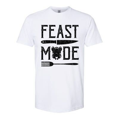 Turkey Feast Mode Gift Retro Vintage Funny Thanksgiving Day Gift Softstyle CVC T-Shirt