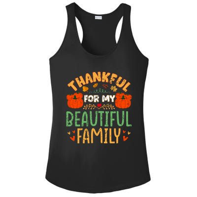 Thankful For My Beautiful Family Fall Thanksgiving Vintage Funny Gift Ladies PosiCharge Competitor Racerback Tank