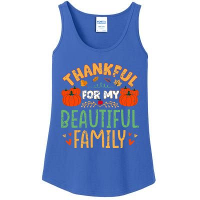 Thankful For My Beautiful Family Fall Thanksgiving Vintage Funny Gift Ladies Essential Tank