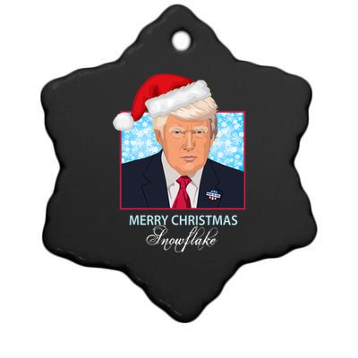 Trump Funny Merry Christmas Snowflake Ceramic Star Ornament