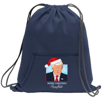 Trump Funny Merry Christmas Snowflake Sweatshirt Cinch Pack Bag