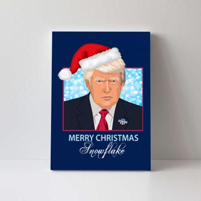 Trump Funny Merry Christmas Snowflake Canvas