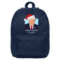 Trump Funny Merry Christmas Snowflake 16 in Basic Backpack