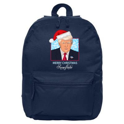 Trump Funny Merry Christmas Snowflake 16 in Basic Backpack