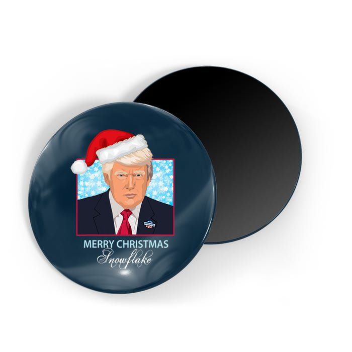 Trump Funny Merry Christmas Snowflake Magnet