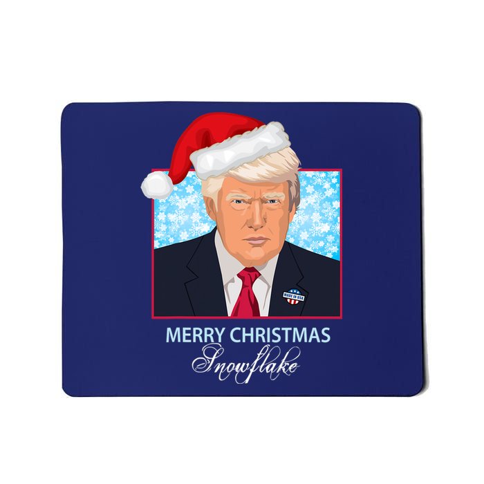 Trump Funny Merry Christmas Snowflake Mousepad