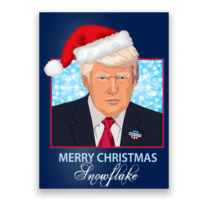 Trump Funny Merry Christmas Snowflake Poster