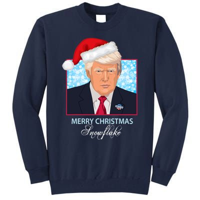 Trump Funny Merry Christmas Snowflake Tall Sweatshirt