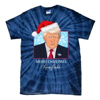 Trump Funny Merry Christmas Snowflake Tie-Dye T-Shirt