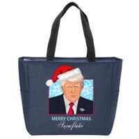 Trump Funny Merry Christmas Snowflake Zip Tote Bag