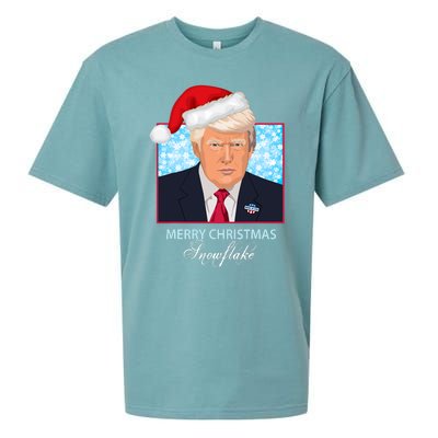 Trump Funny Merry Christmas Snowflake Sueded Cloud Jersey T-Shirt