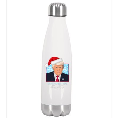 Trump Funny Merry Christmas Snowflake Stainless Steel Insulated Water Bottle