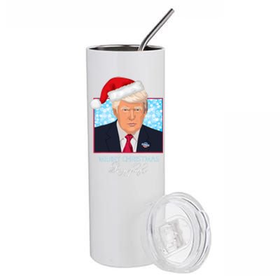 Trump Funny Merry Christmas Snowflake Stainless Steel Tumbler