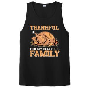 Thankful For My Beautiful Family Turkey Day Thanksgiving Day Gift PosiCharge Competitor Tank