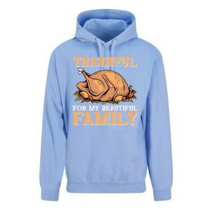 Thankful For My Beautiful Family Turkey Day Thanksgiving Day Gift Unisex Surf Hoodie