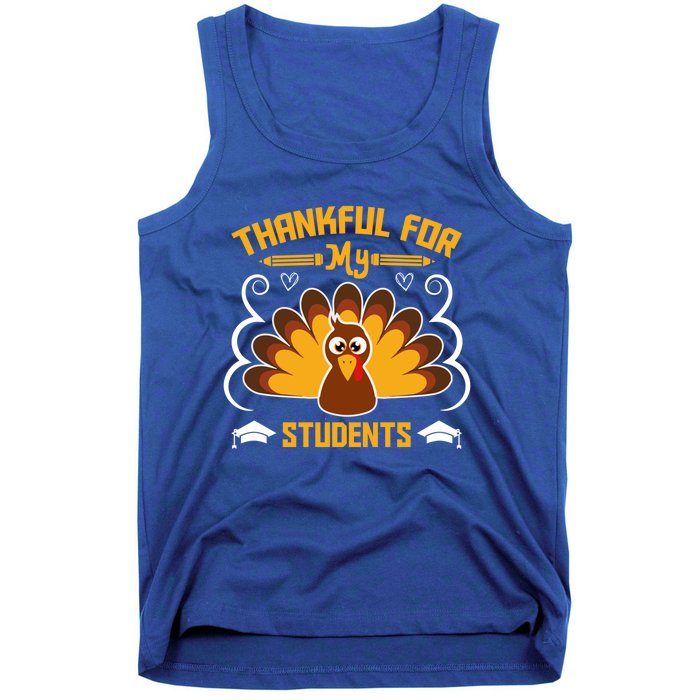 Thankful For My Student Love Inspire Fall Turkey Gift Tank Top