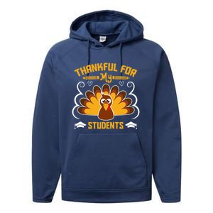 Thankful For My Student Love Inspire Fall Turkey Gift Performance Fleece Hoodie