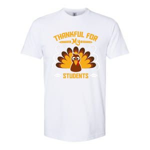 Thankful For My Student Love Inspire Fall Turkey Gift Softstyle CVC T-Shirt