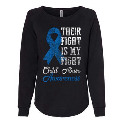 Their Fight My Fight Child Abuse Awareness Blue Ribbon April Womens California Wash Sweatshirt