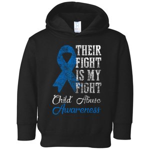 Their Fight My Fight Child Abuse Awareness Blue Ribbon April Toddler Hoodie