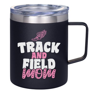Track & Field Mom Sports Running Proud Mother's Day 12oz Stainless Steel Coffee Mug