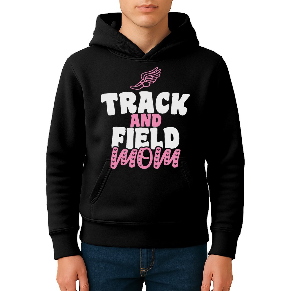 Track & Field Mom Sports Running Proud Mother's Day Kids Hoodie