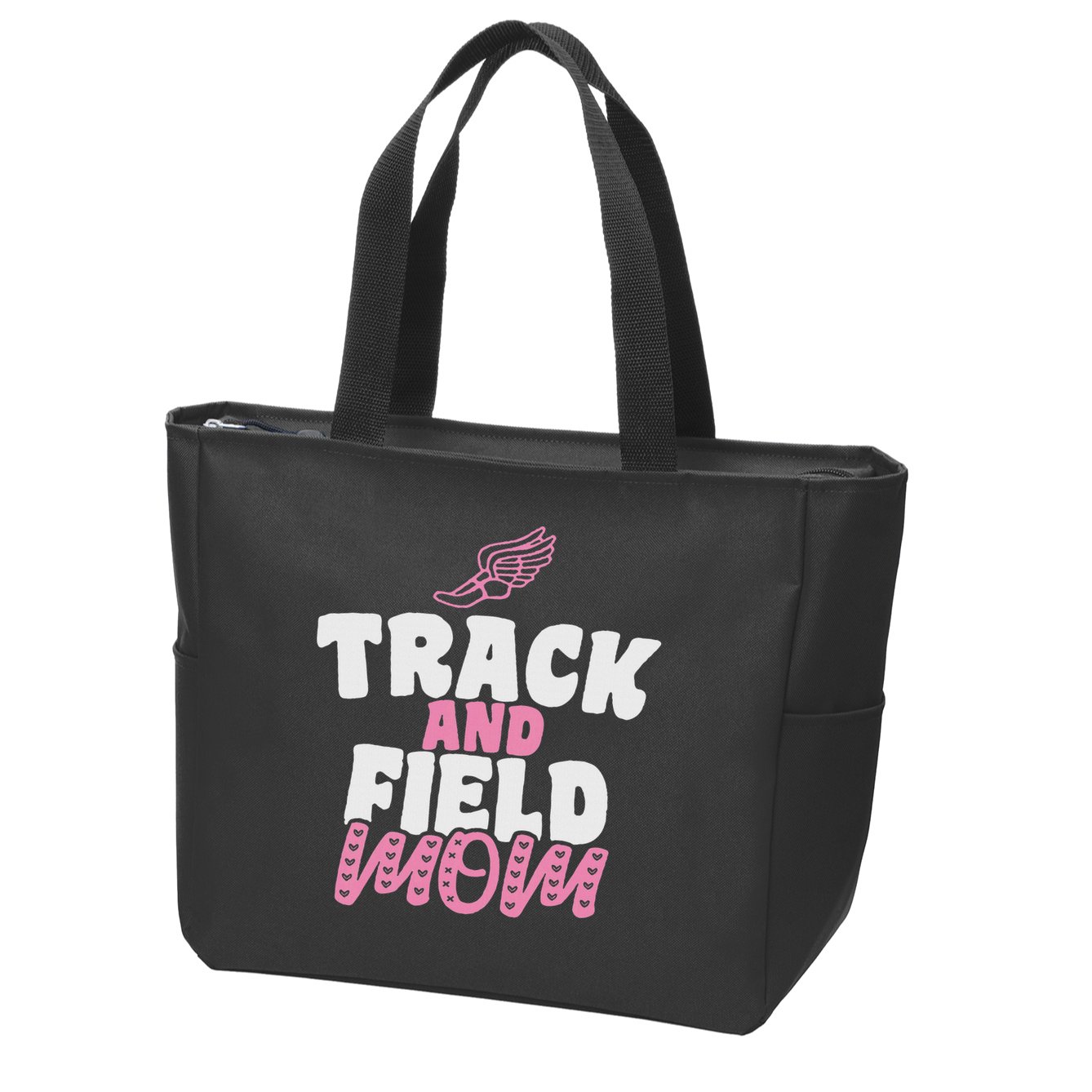 Track & Field Mom Sports Running Proud Mother's Day Zip Tote Bag