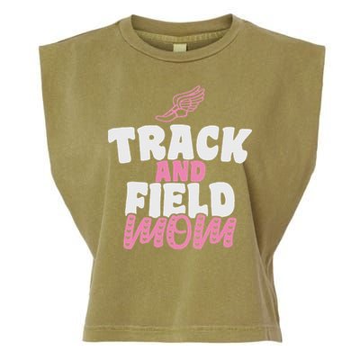 Track & Field Mom Sports Running Proud Mother's Day Garment-Dyed Women's Muscle Tee