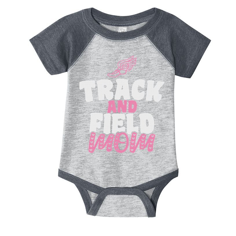 Track & Field Mom Sports Running Proud Mother's Day Infant Baby Jersey Bodysuit
