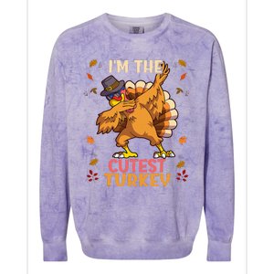 Thanksgiving Family Matching Im The Cutest Turkey Funny Colorblast Crewneck Sweatshirt